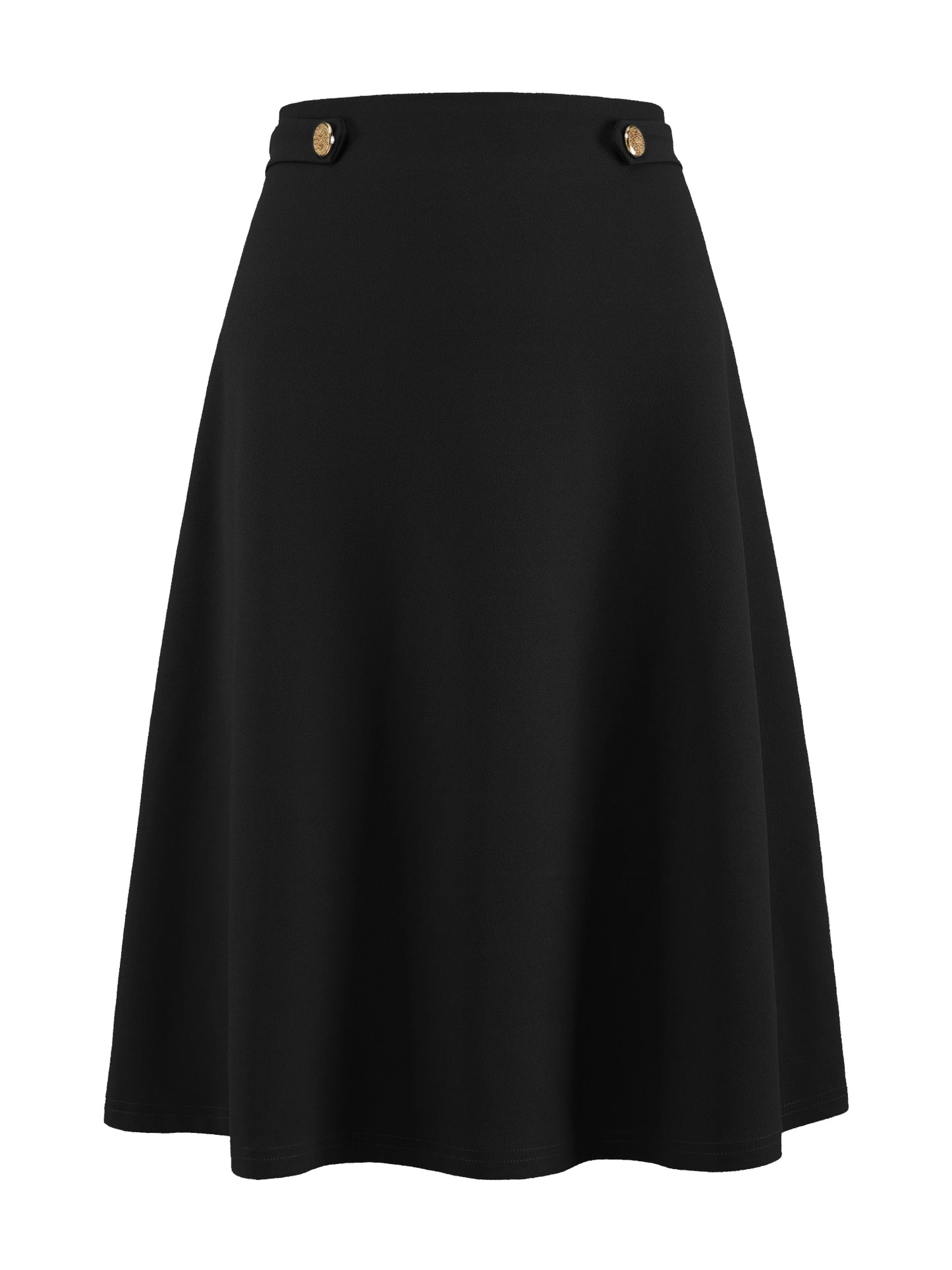Women's Flare High Waist Casual Work A-Line Midi Skirt
