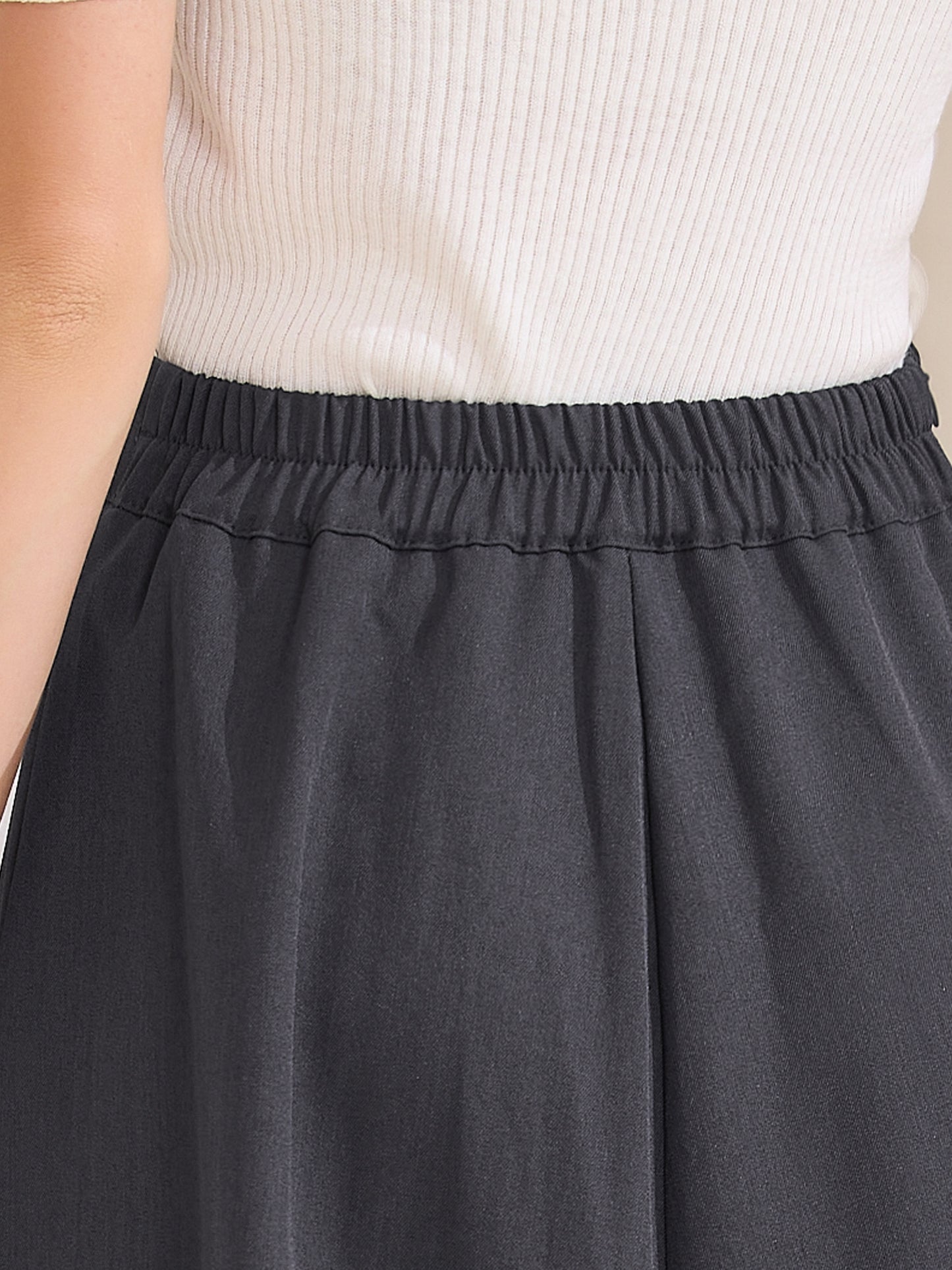 Women's A-Line Skirt High Waist Office Work Midi Flared Pleated Skirt