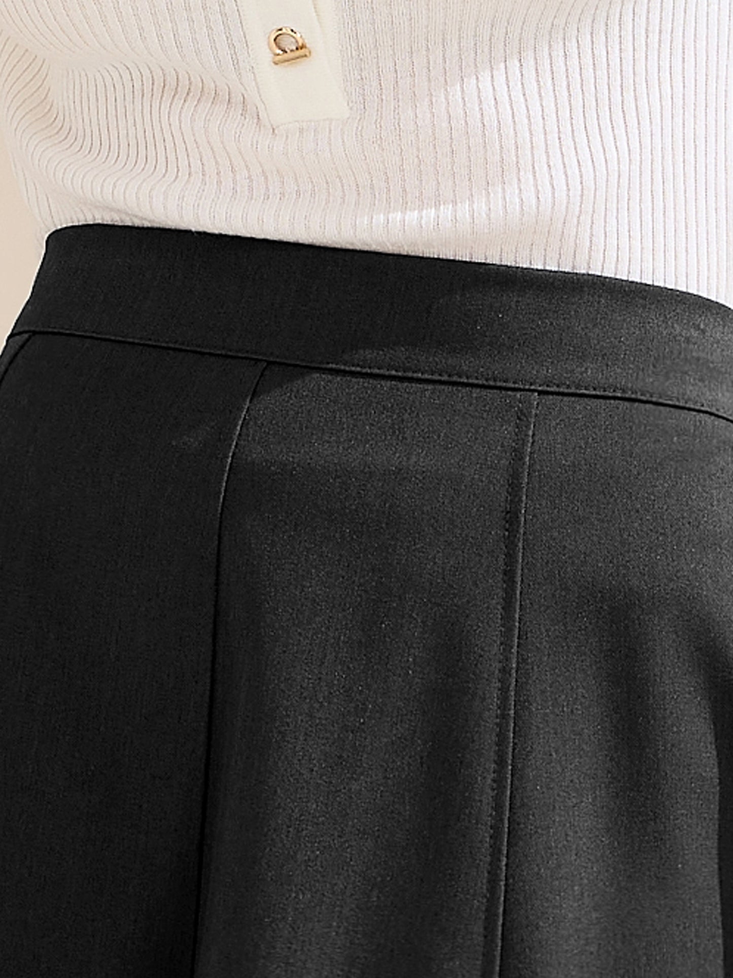 Women's A-Line Skirt High Waist Office Work Midi Flared Pleated Skirt
