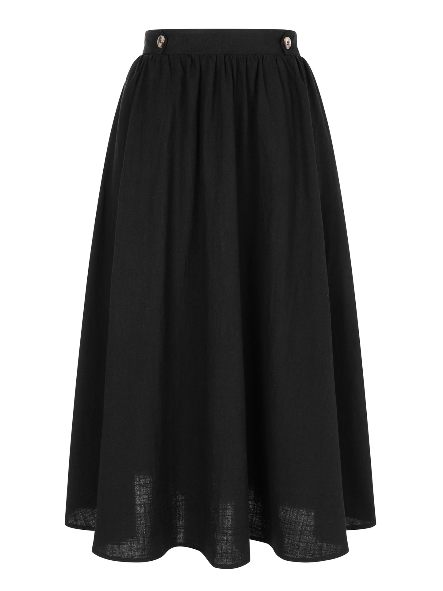 Women's Midi Skirt Elastic Waist A Line Casual Skirts Swing Long Summer Skirt with Pockets