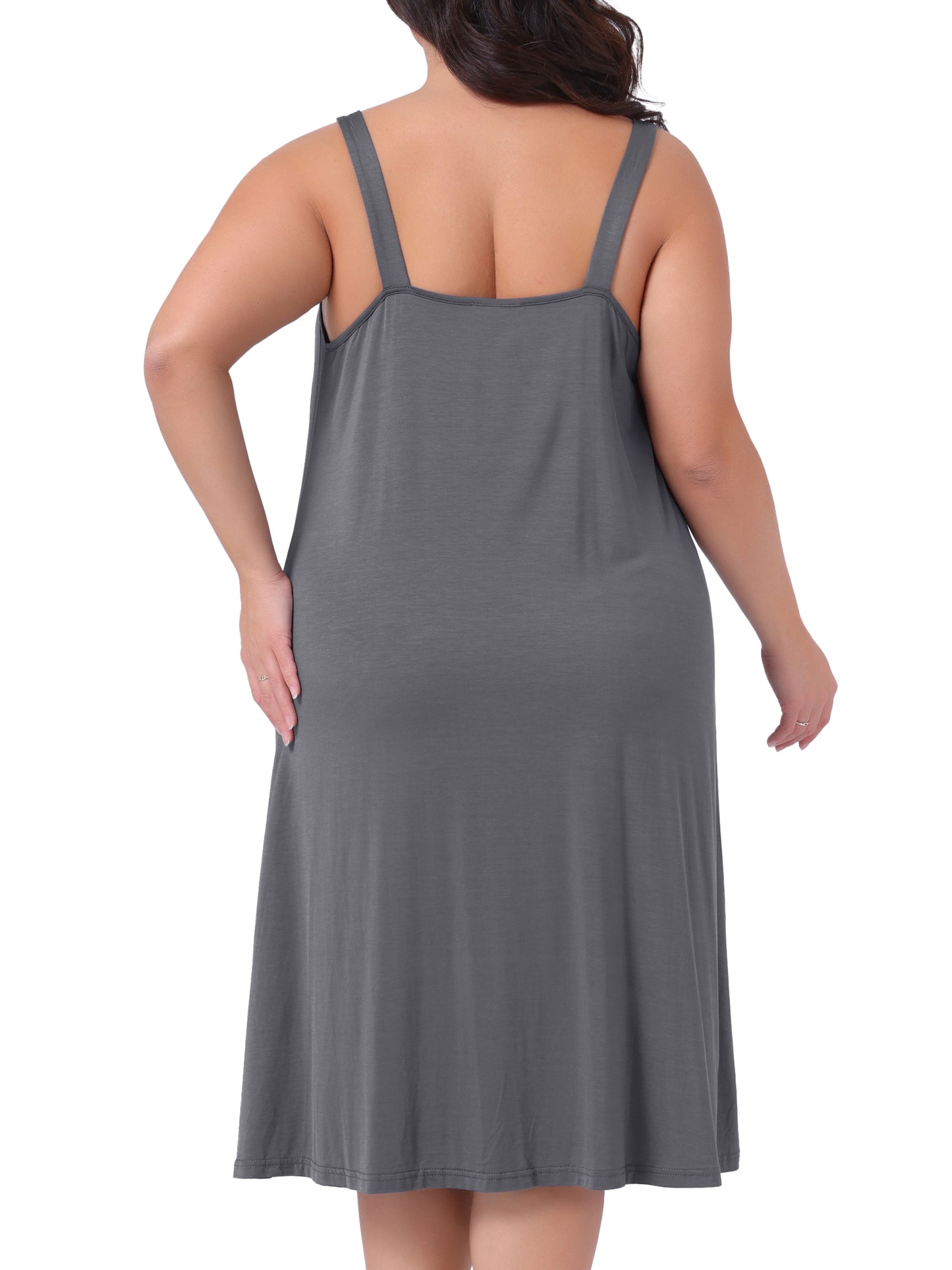 Women's Plus Size Nightgown Spaghetti Strap V Neck Sleeveless Sleepwear Chemise Nightdress