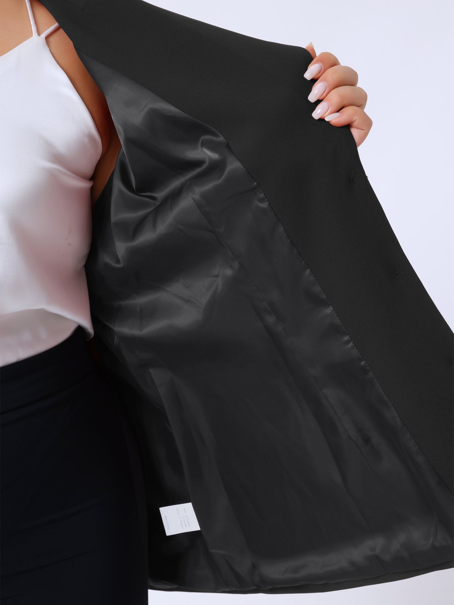 Women Plus Size Blazers Short Puff Sleeve Notched Lapel Single Breasted Office Blazer Jackets
