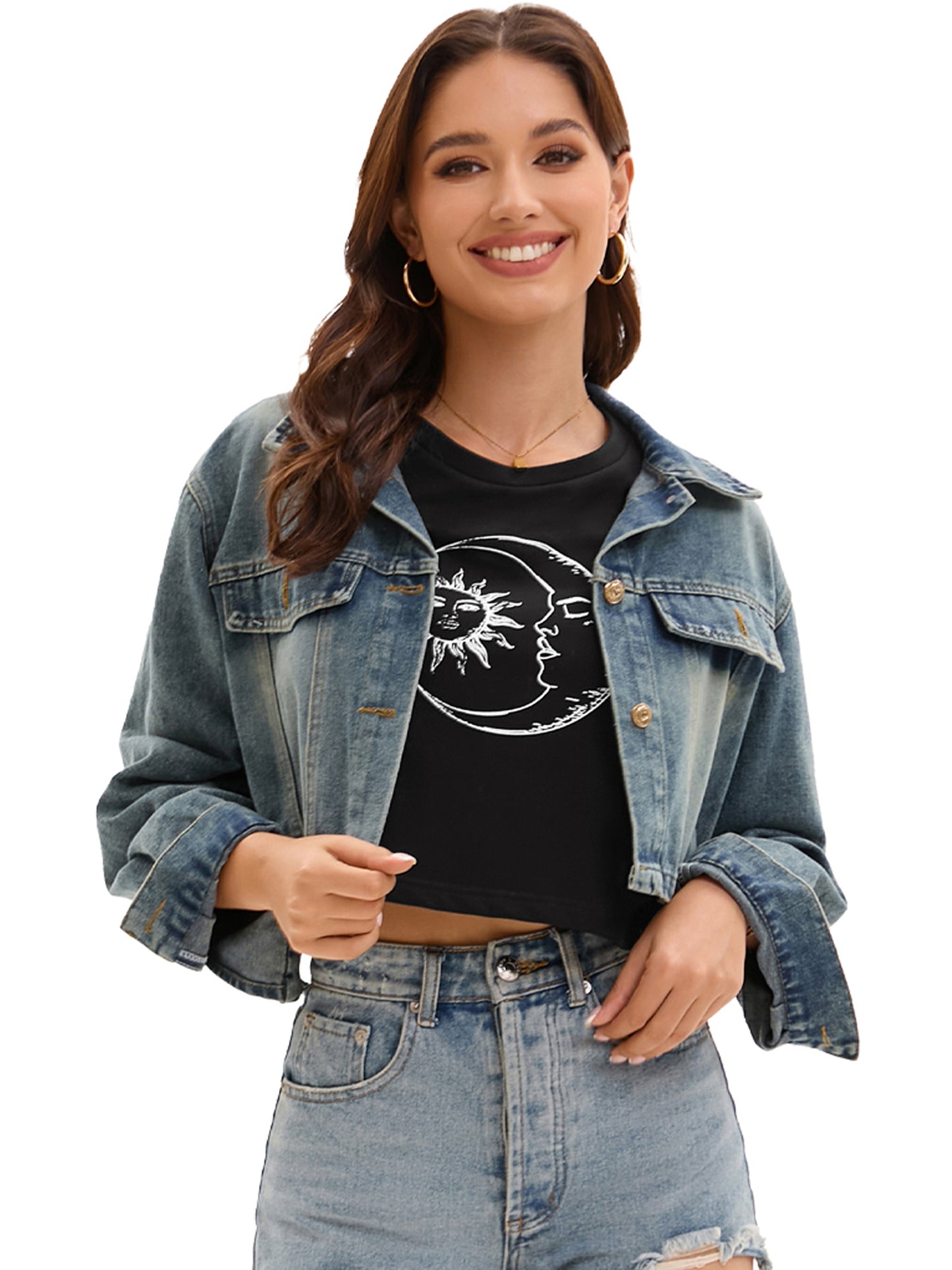 Women Crewneck Sleeveless Tank Loose Fit Casual Crop Tee Top