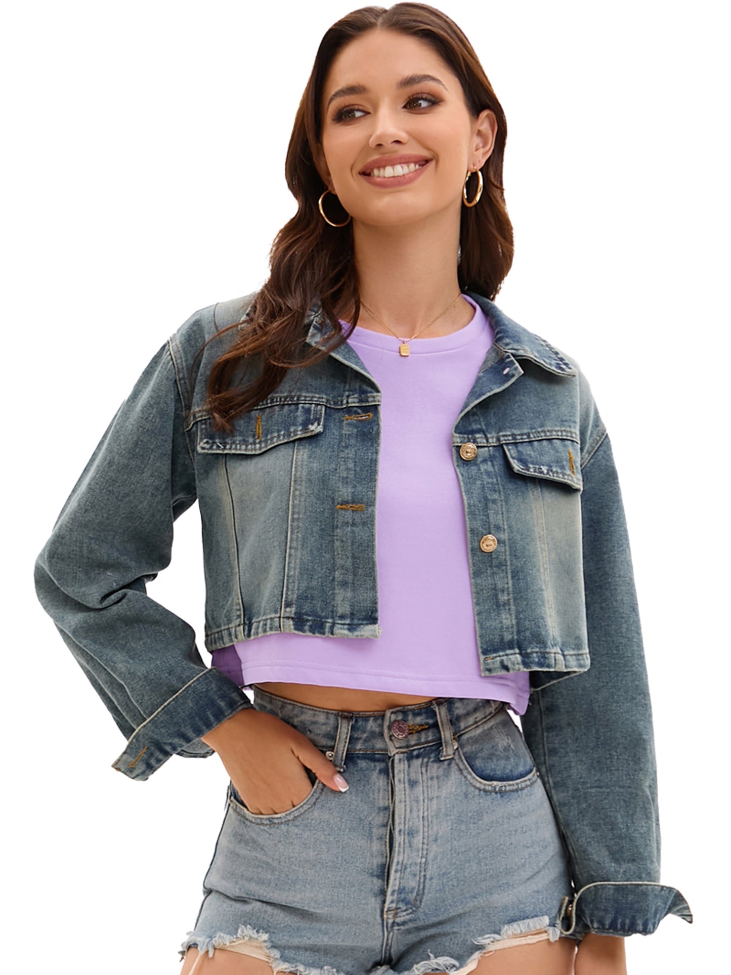 Women Crewneck Sleeveless Tank Loose Fit Casual Crop Tee Top
