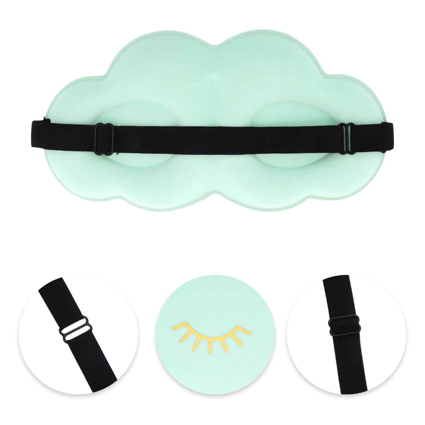 Cloud Shape Eye Mask Eyelash Pattern 3D Eye Mask Blue