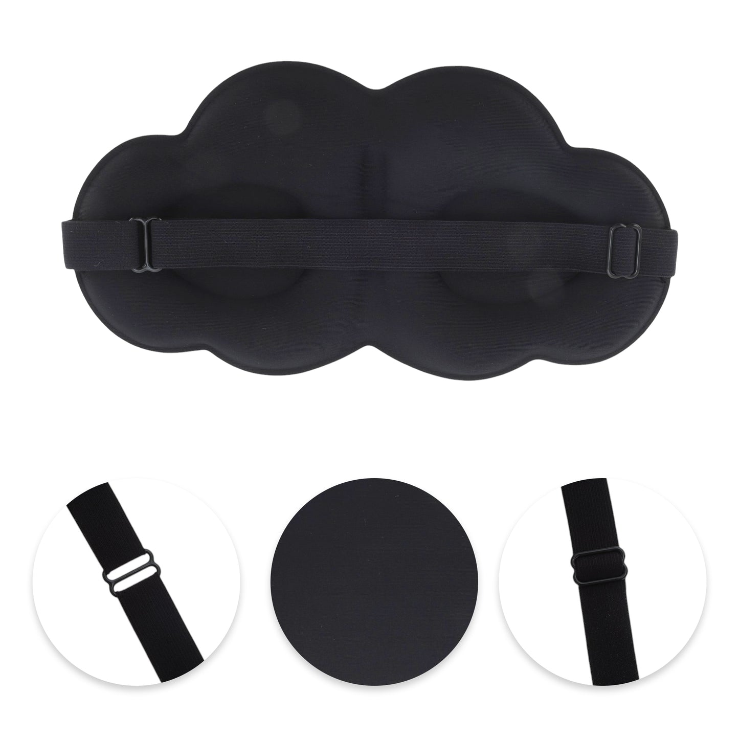 Clouds Sahped 3D Eye Mask for Rest for Travel Black
