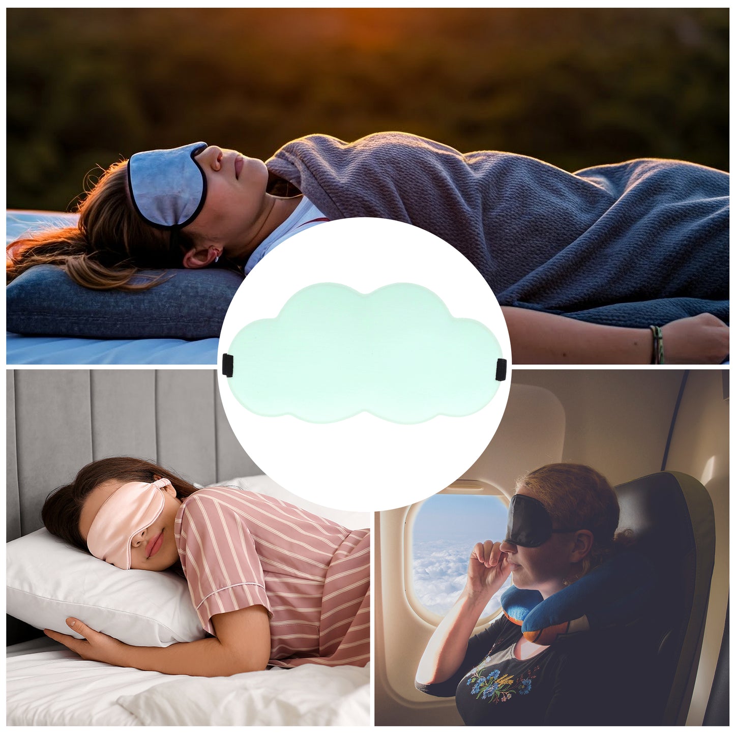 Clouds Sahped 3D Eye Mask for Rest for Travel Blue