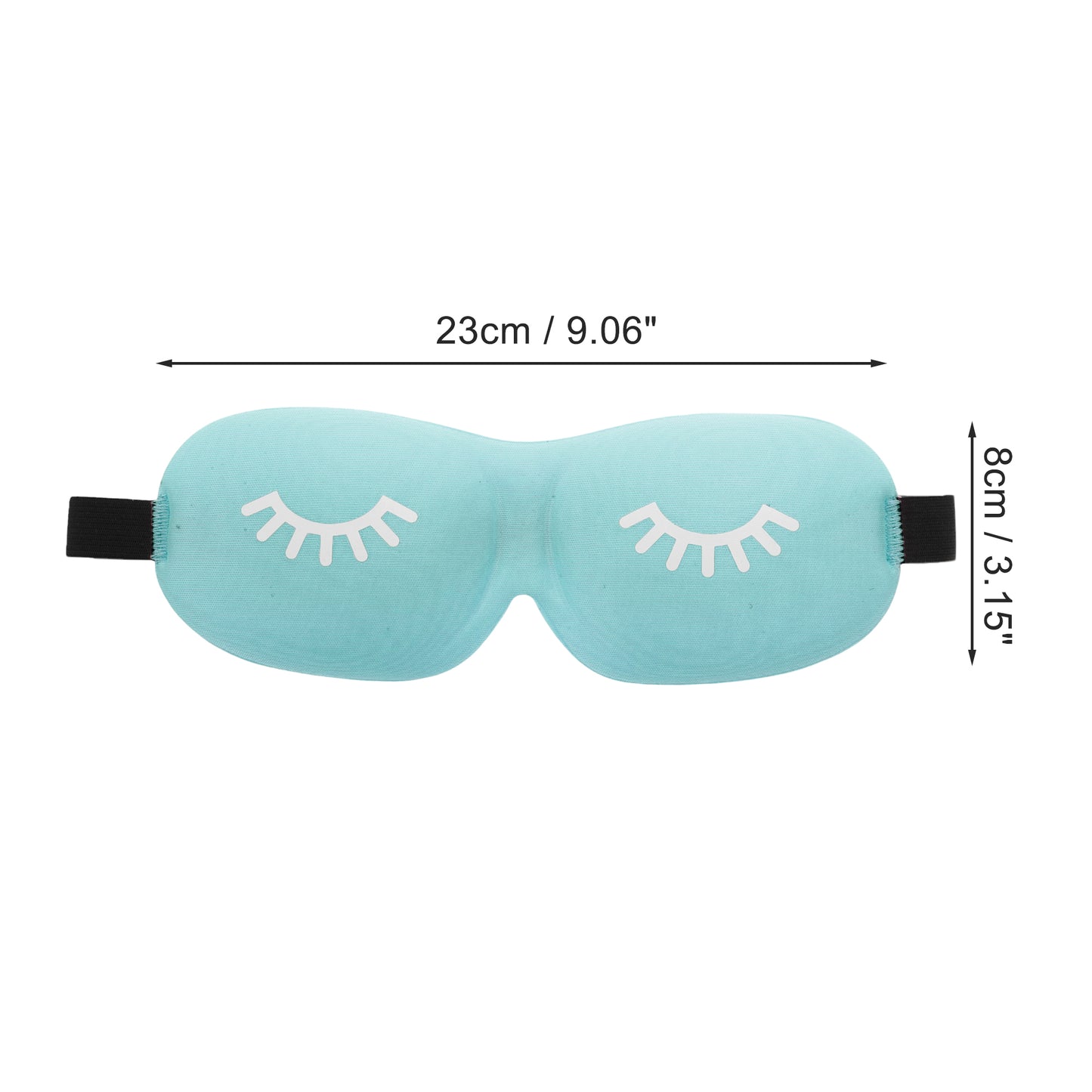 Eyelash Pattern 3D Eye Mask for Rest for Travel Blue