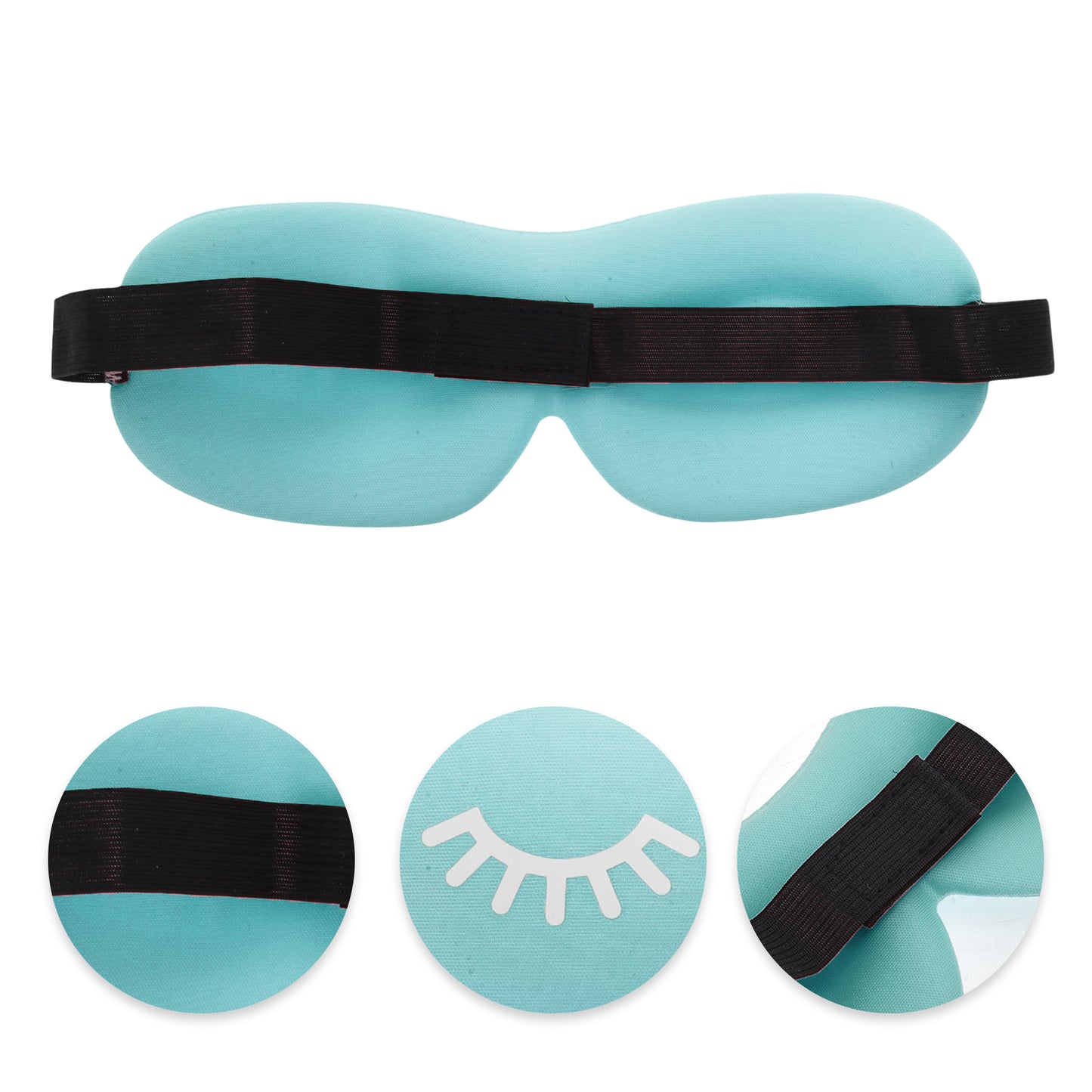 Eyelash Pattern 3D Eye Mask for Rest for Travel Blue
