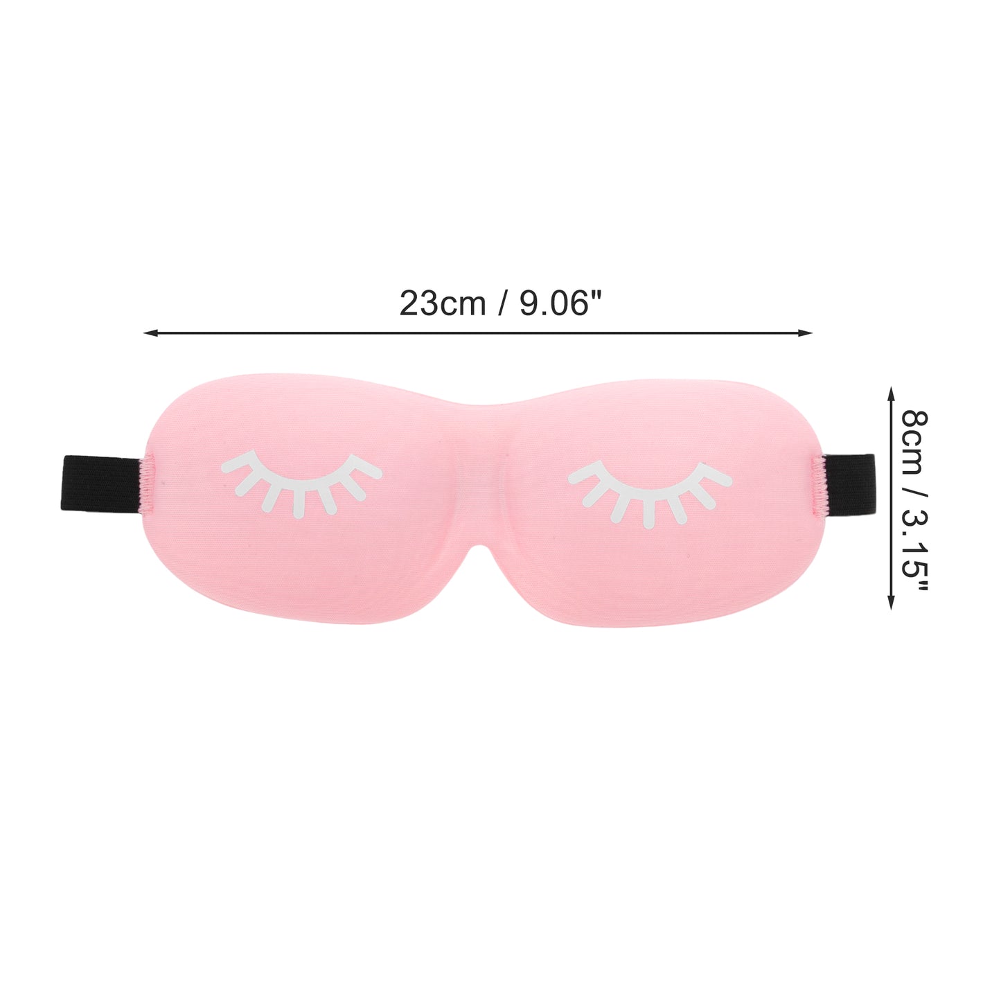 Eyelash Pattern 3D Eye Mask for Rest for Travel Pink
