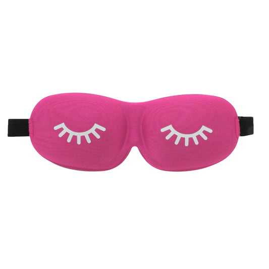 Eyelash Pattern 3D Eye Mask for Rest for Travel Rose Red