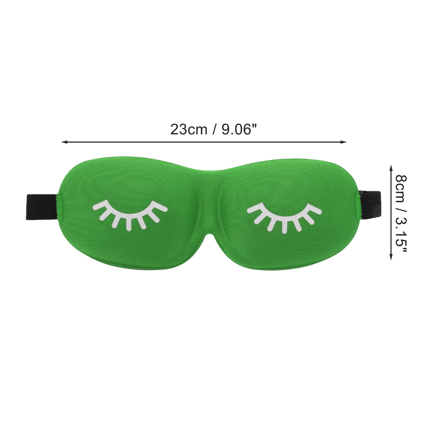 Eyelash Pattern 3D Eye Mask for Rest for Travel Green
