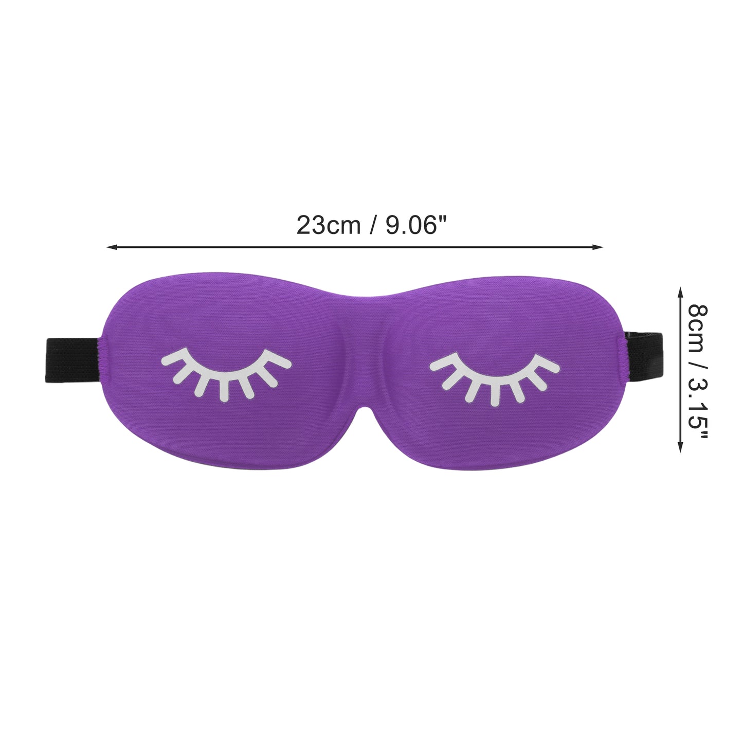 Eyelash Pattern 3D Eye Mask for Rest for Travel Purple