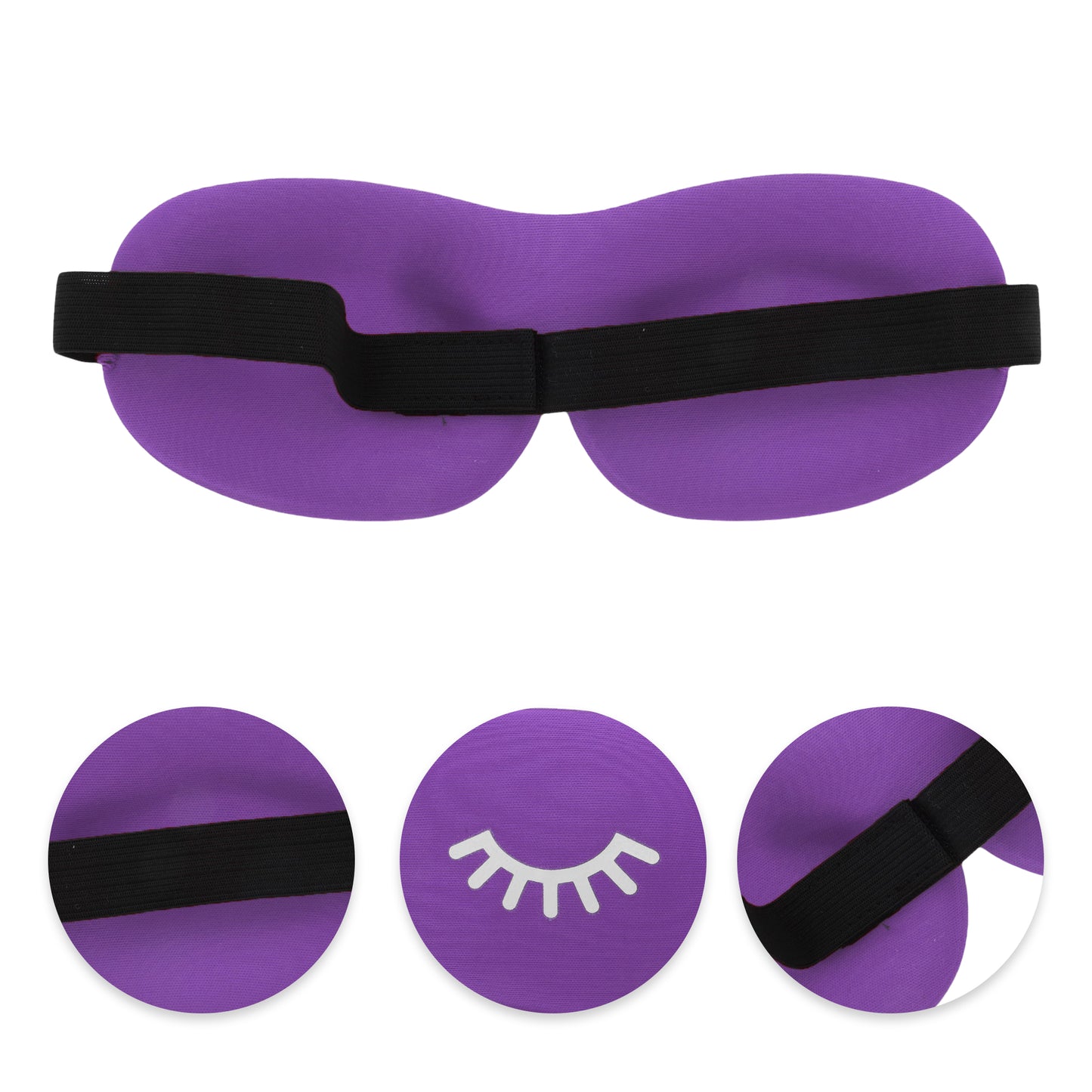 Eyelash Pattern 3D Eye Mask for Rest for Travel Purple