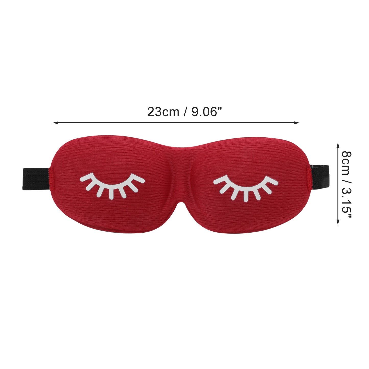 Eyelash Pattern 3D Eye Mask for Rest for Travel Red