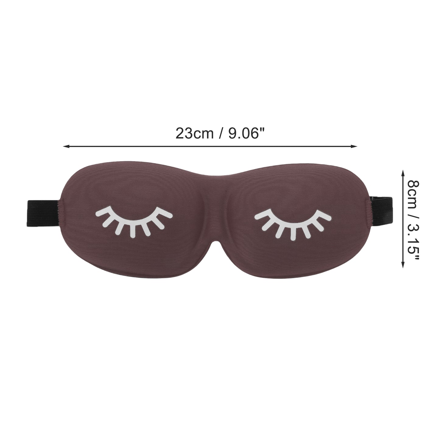 Eyelash Pattern 3D Eye Mask for Rest for Travel Brown