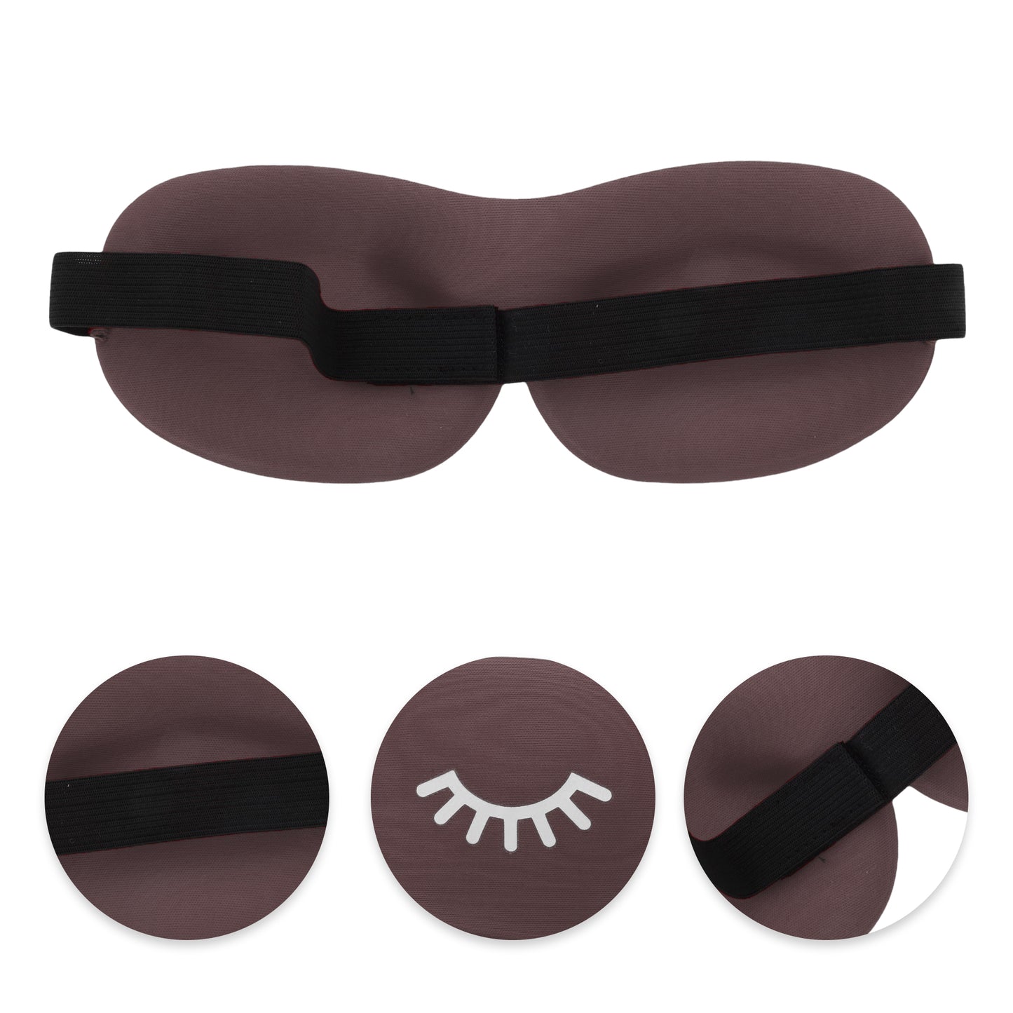 Eyelash Pattern 3D Eye Mask for Rest for Travel Brown