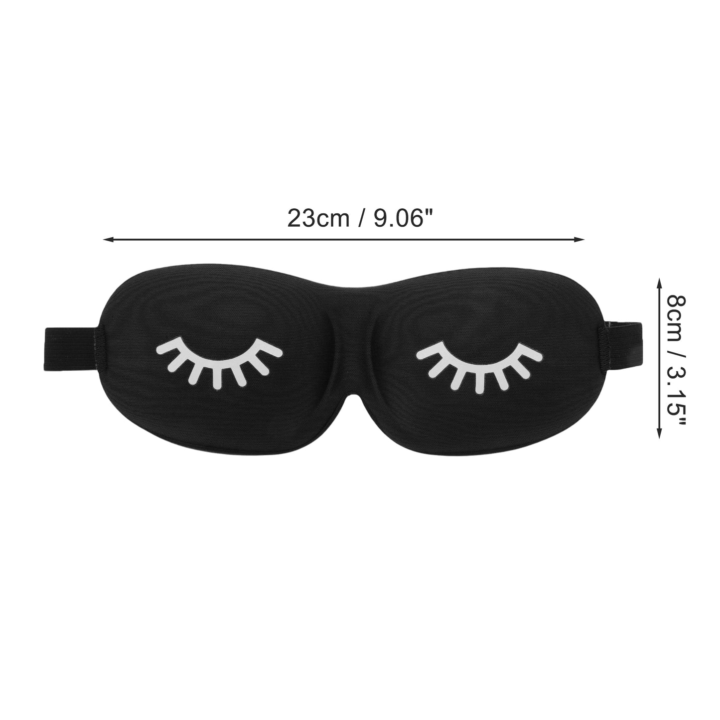 Eyelash Pattern 3D Eye Mask for Rest for Travel Black