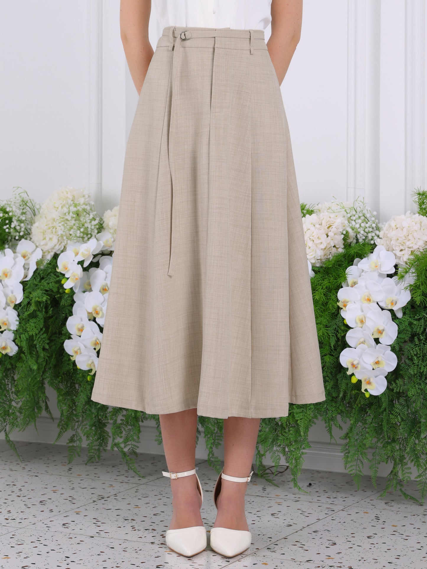 Women's A-Line Elastic High Waist Maxi Skirt
