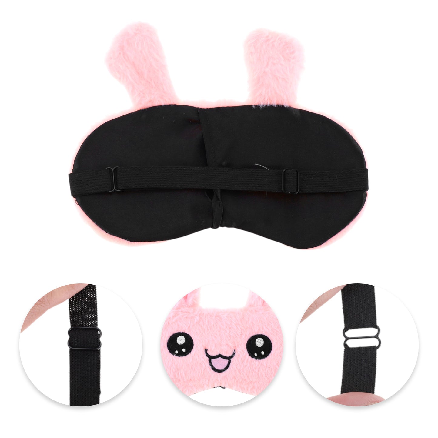 Cartoon Rabbit Eye Mask for Rest for Travel Pink