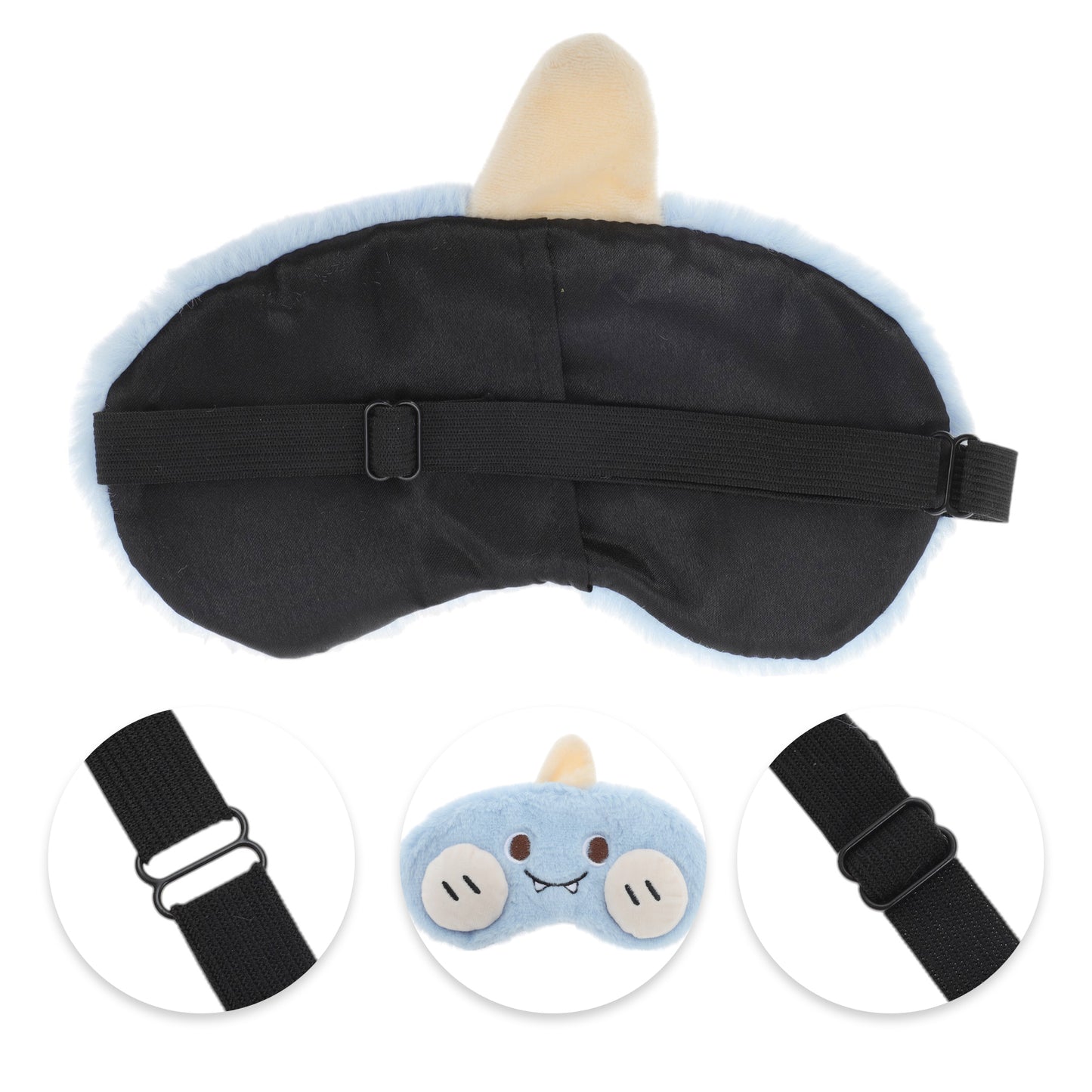 Portable Adjustable Eye Mask Cute Cartoon Eye Mask for Travel Blue