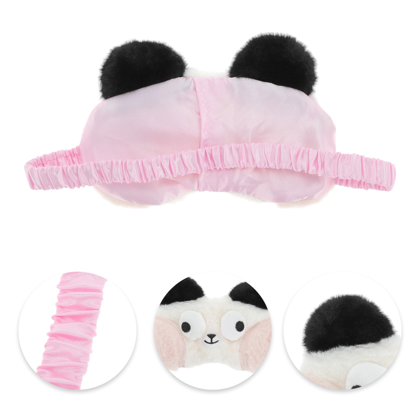 Portable Pandas Not Adjustable Eye Mask Cute Eye Shade Cover for Office White