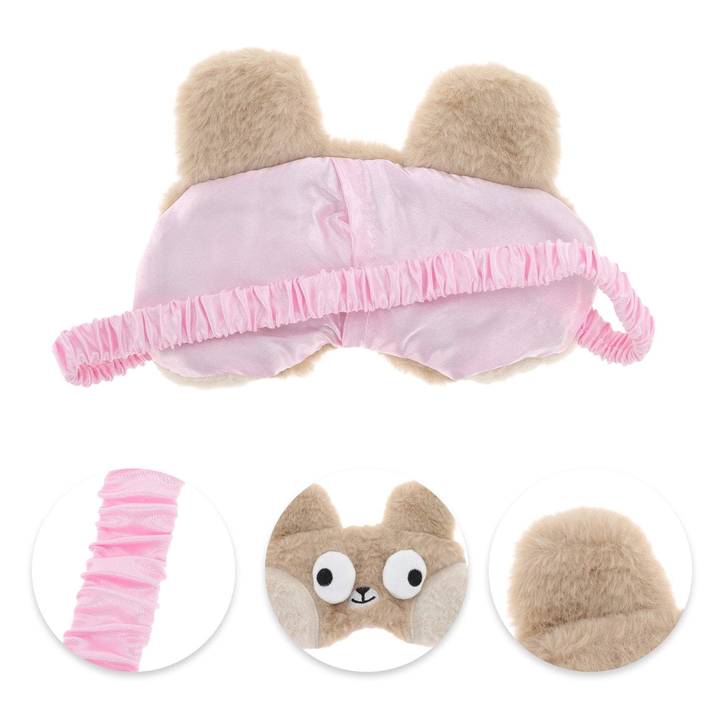 Portable Bears Not Adjustable Eye Mask Cute Eye Shade Cover for Office Brown