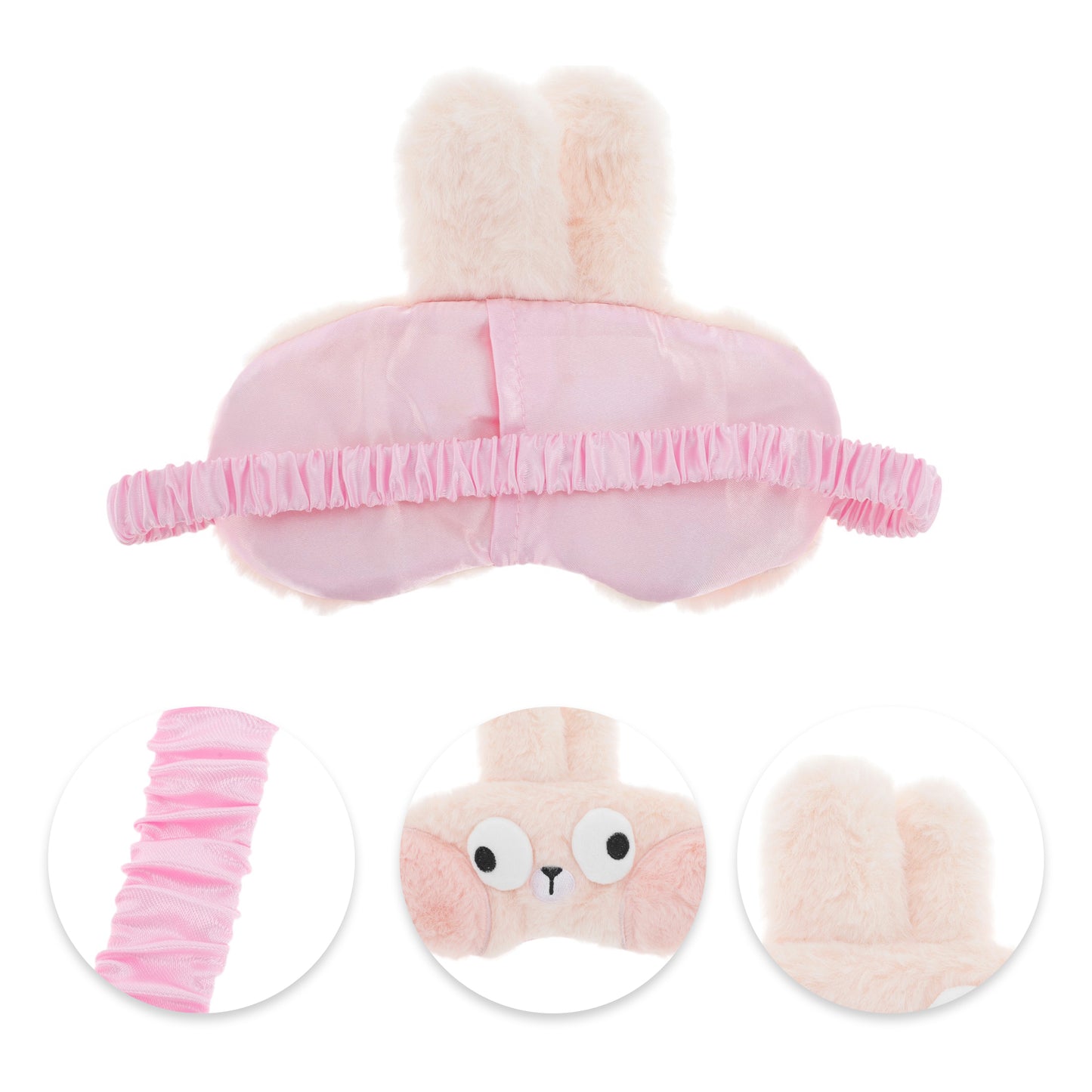 Portable Rabbit Not Adjustable Eye Mask Cute Eye Shade Cover for Office Pink