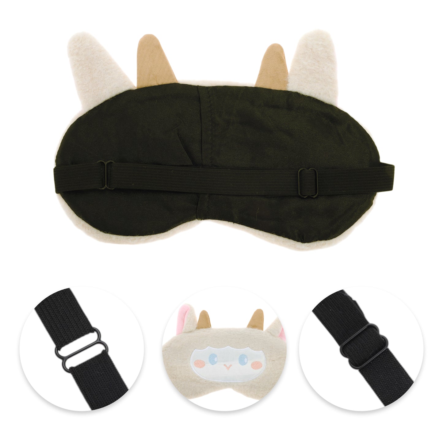 Portable Sheep Adjustable Eye Mask Cute Eye Mask for Travel Beige