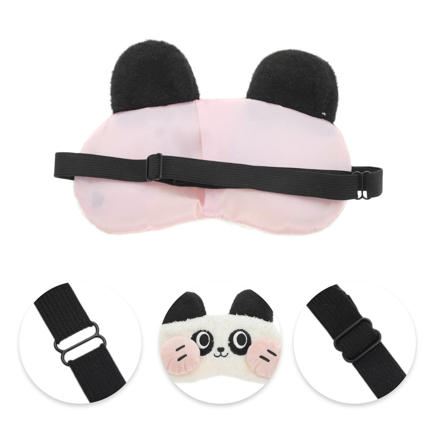 Portable Bears Adjustable Eye Mask Cute Eye Shade Cover for Office White