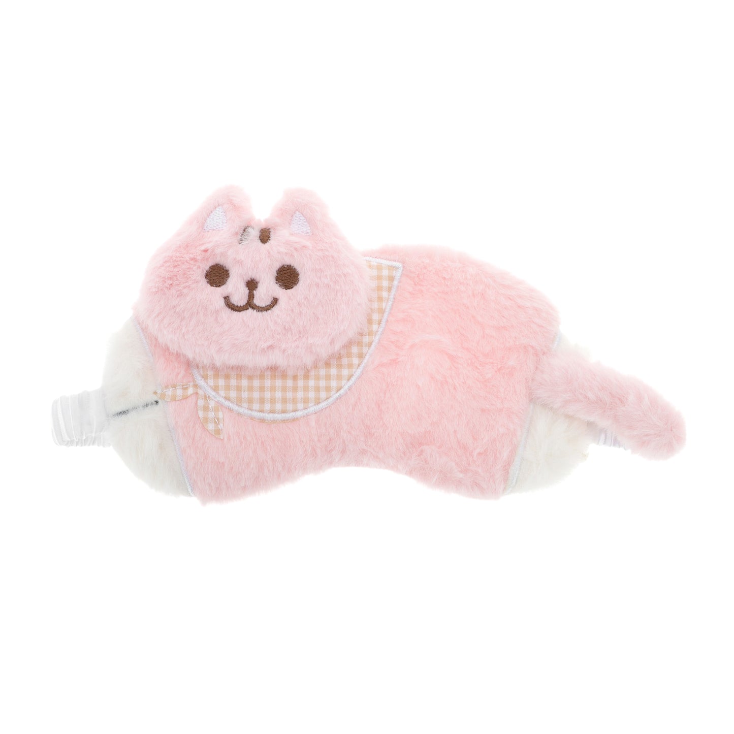 Portable Plush Cat Eye Mask Not Adjustable for Travel Pink