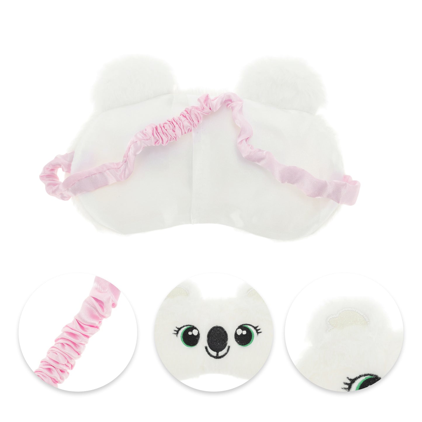Portable Cartoon Koala Eye Mask for Travel White