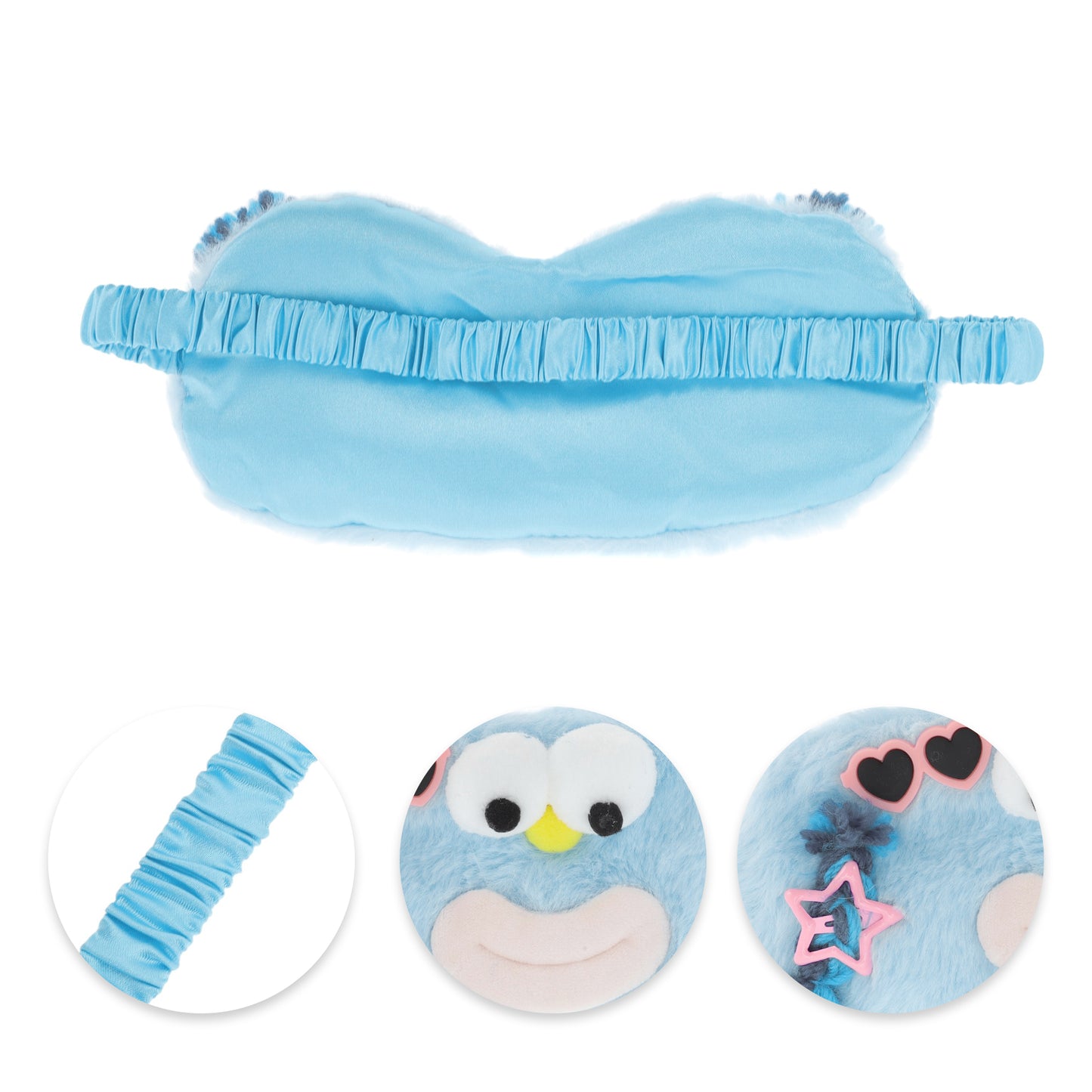 Portable Funny Strap Eye Mask Cute Eye Shade Cover for Office Blue
