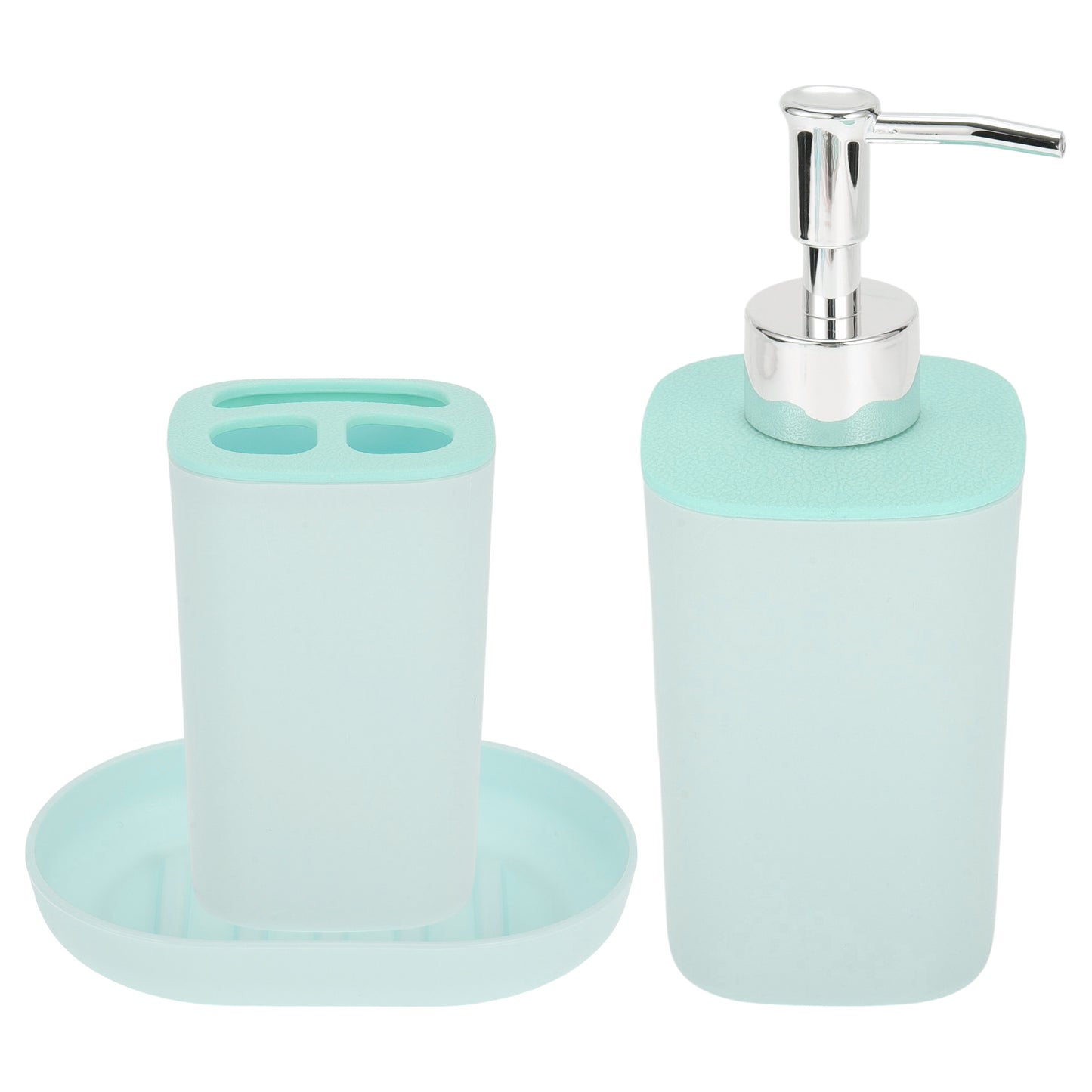 Durable Plastic Square Bathroom Accessories Kit 1 Set Blue