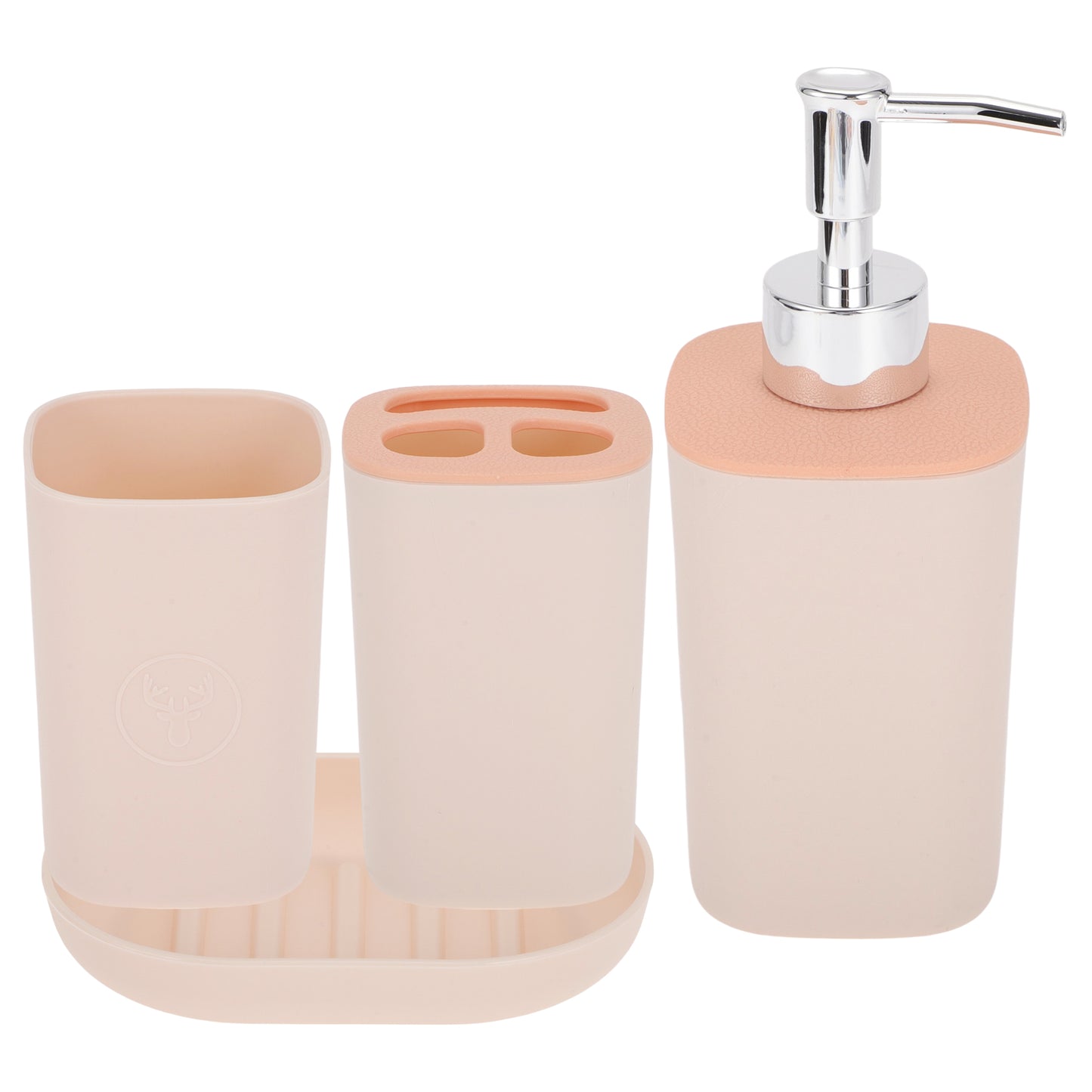 4 Pcs Set Durable Square Bathroom Accessories Kit Pink