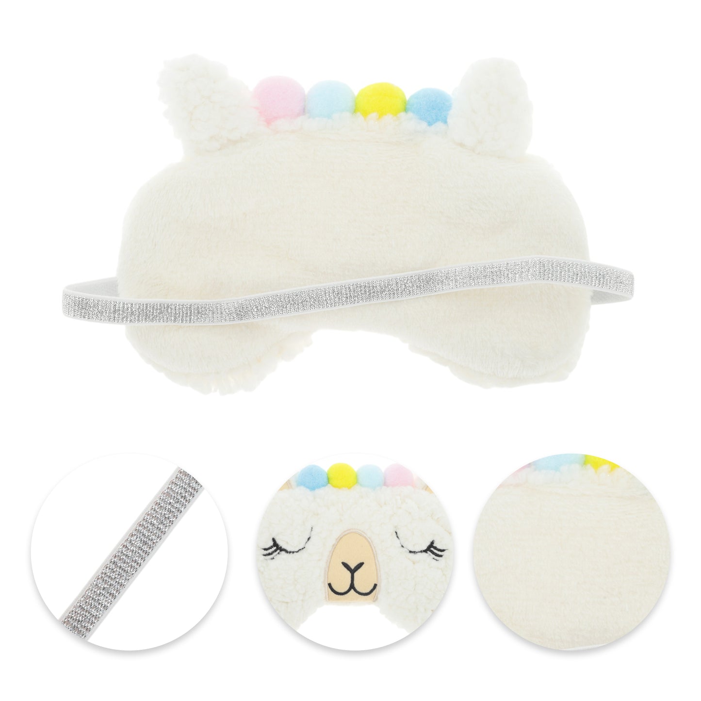 Plush Alpaca Eye Mask Cute Travel Office Eye Mask Beige