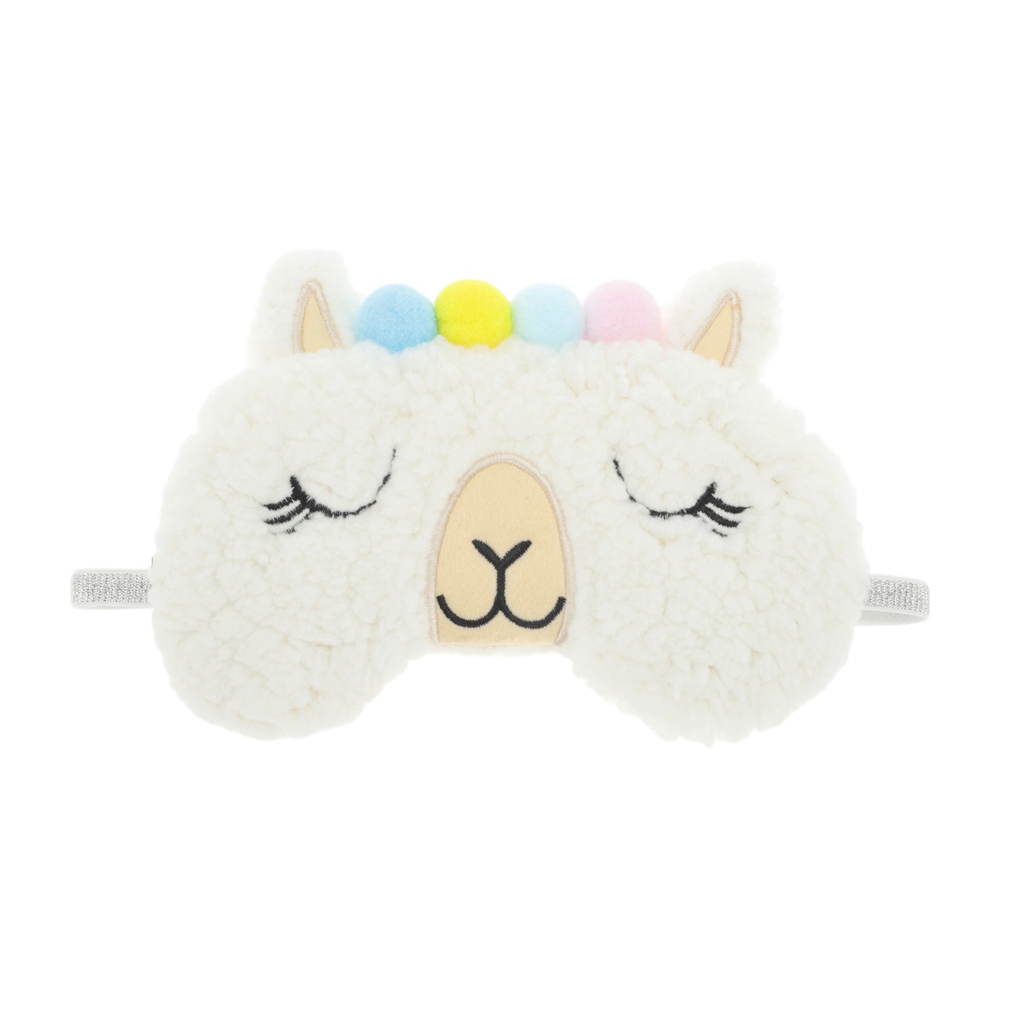 Plush Alpaca Eye Mask Cute Travel Office Eye Mask Beige