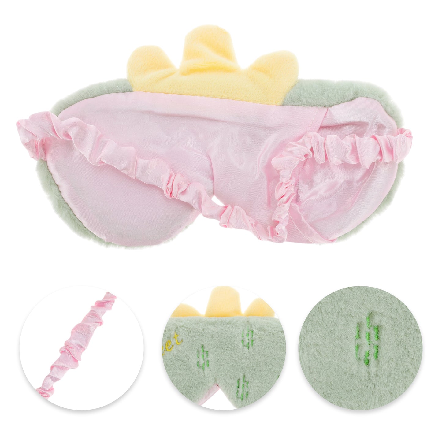 Durable Cactus Eye Mask Cute Eye Shade Cover for Office Green