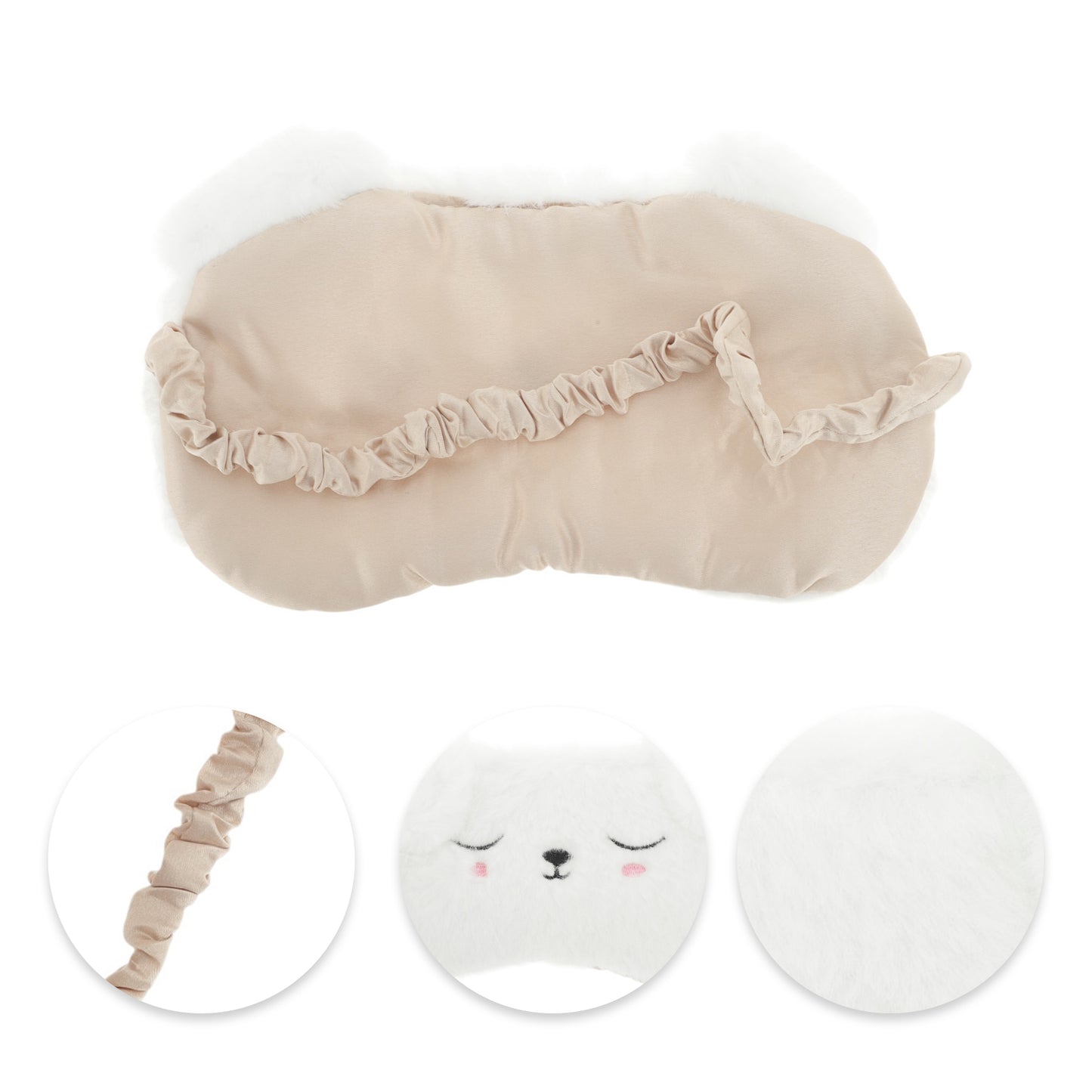 Durable Dog Eye Mask Cute Eye Shade Cover for Office White