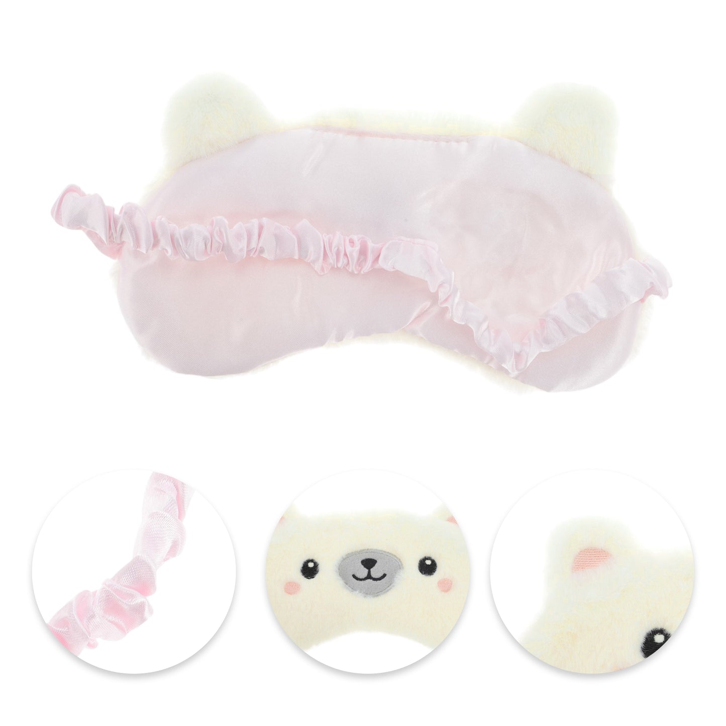 Durable Bears Eye Mask Cute Eye Shade Cover for Office White