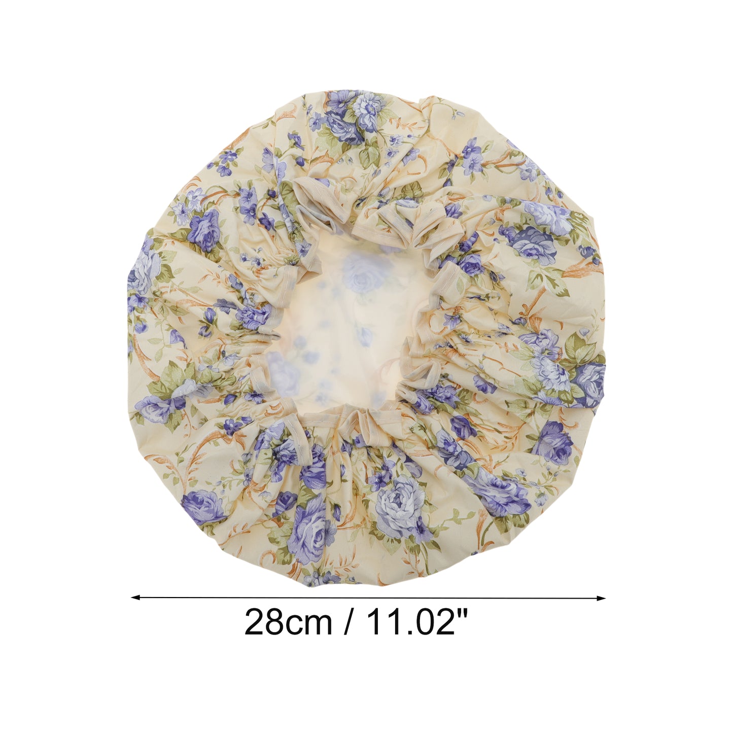 1 Pc Big Flower Bath Cap for Women Business Travel White Purple