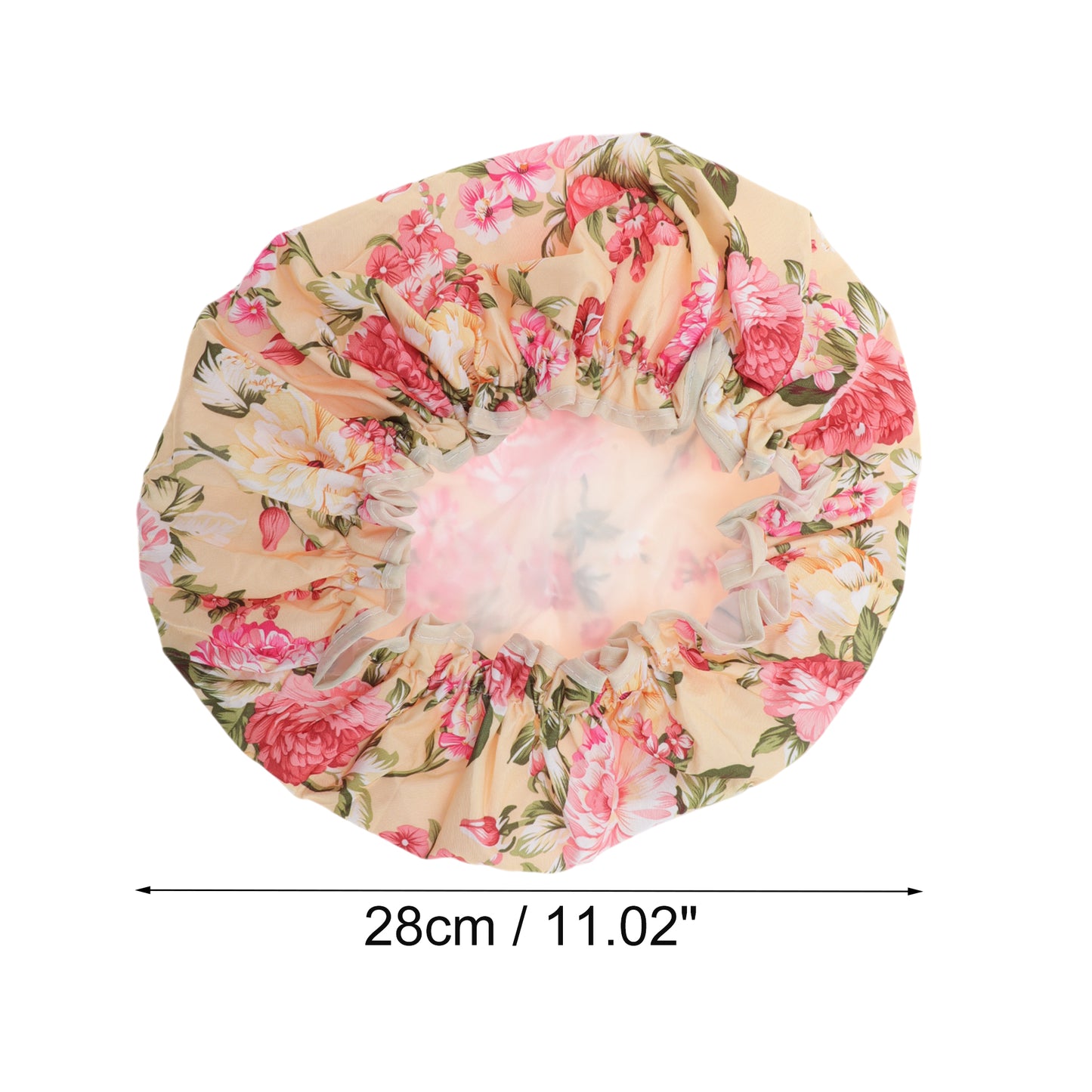 1 Pc Big Flower Bath Cap for Women Business Travel Pink Apricot
