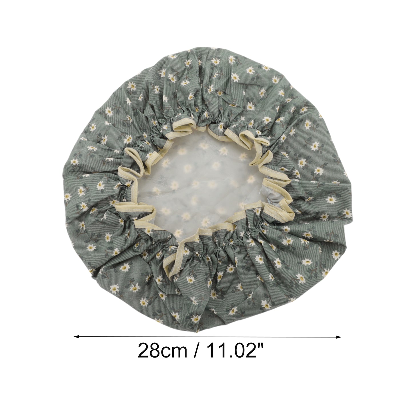 1 Pc Women Small Flower Bath Cap for Bathroom Business Travel Gray Blue