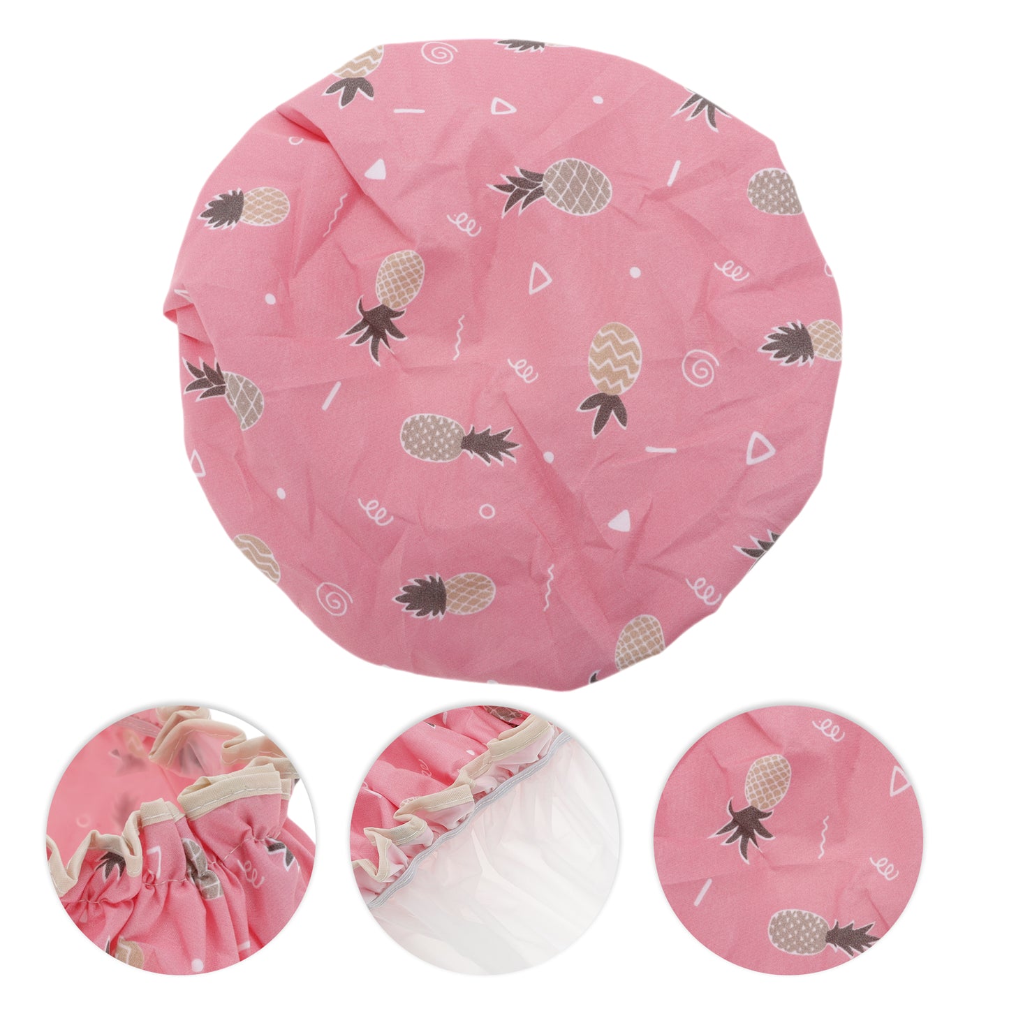 1 Pc Women's Pineapple Cute Shower Cap Bath Cap Pink