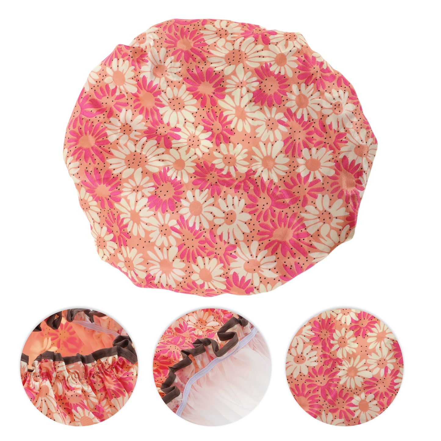 1 Pc Women Sunflower Bath Cap for Bathroom Business Travel Red