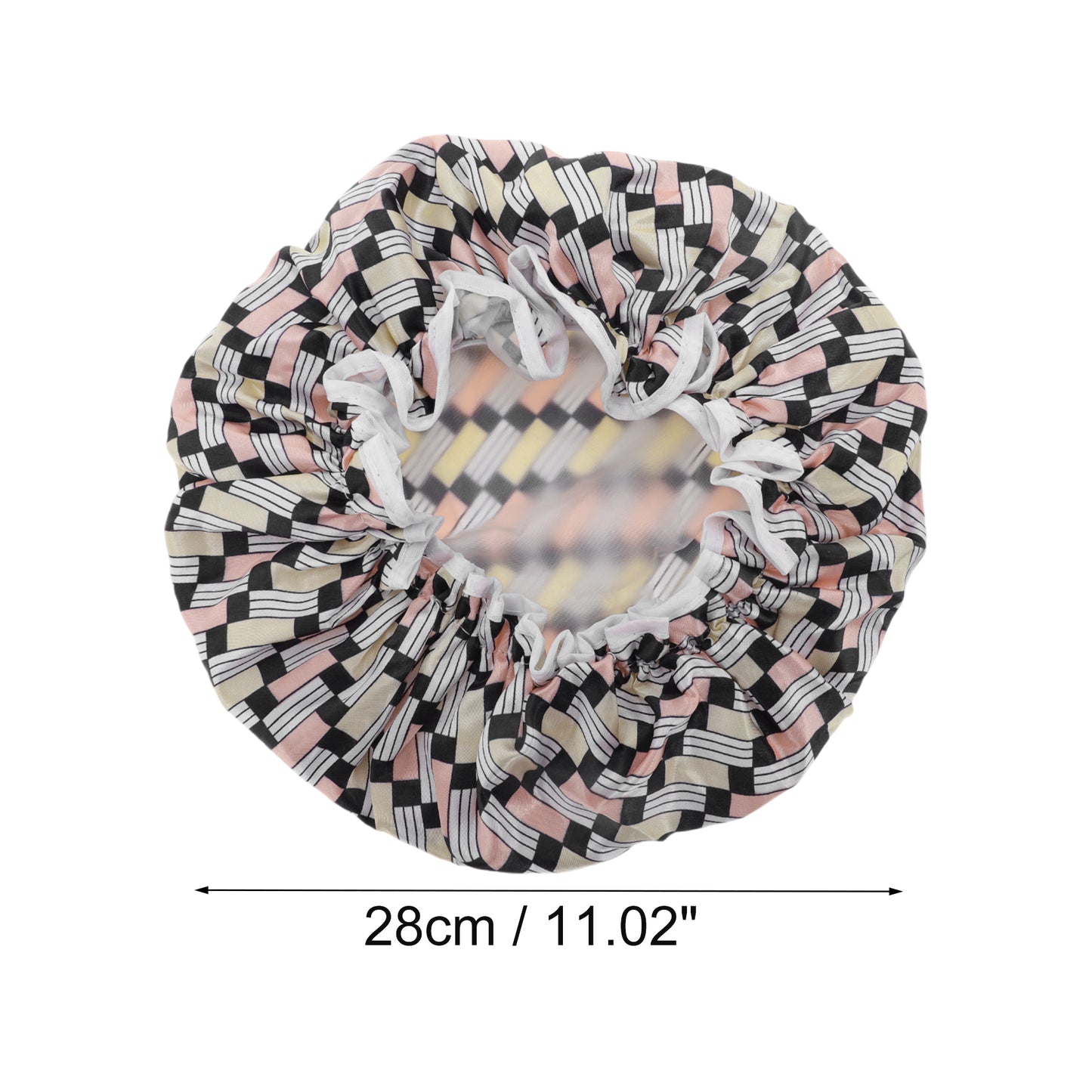 1 Pc Women's Geometric Pattern Bath Cap for Shower Bathroom Pink