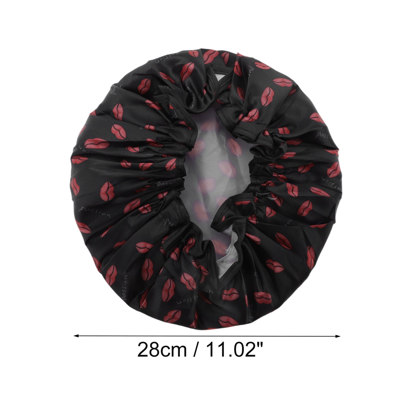 1 Pc Women Red Lips Bath Cap for Bathroom Business Travel Black Red