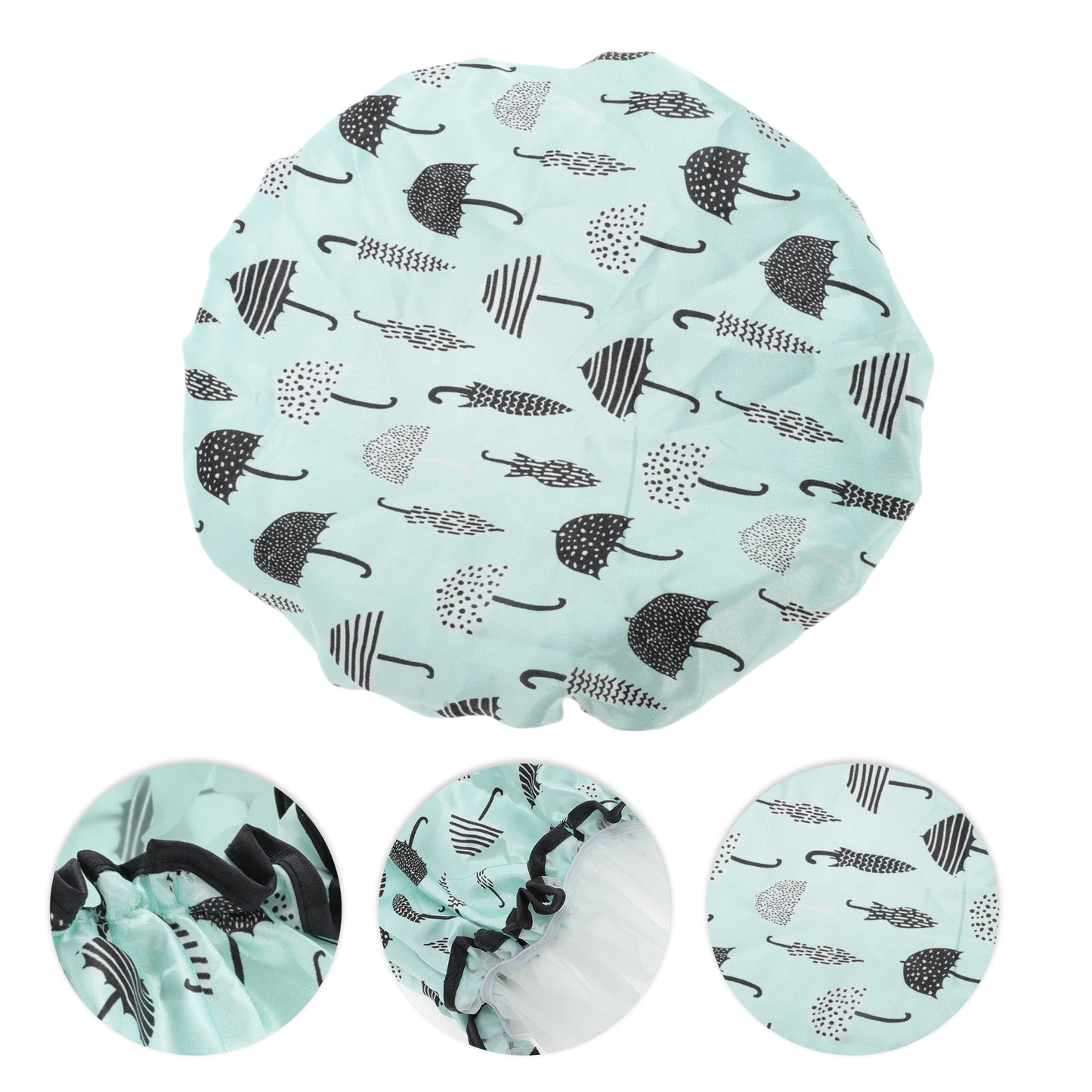 1 Pc Women Umbrella Bath Cap for Bathroom Business Travel Blue Black