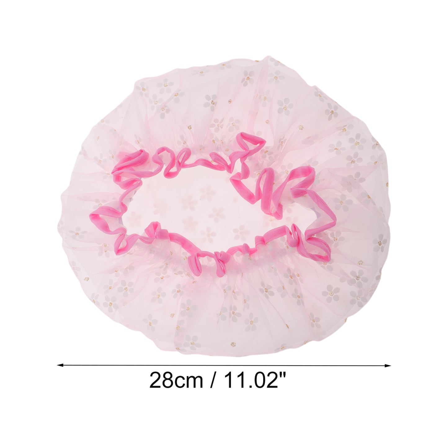 1 Pc Women's Durable Double Layer Bath Cap White Pink