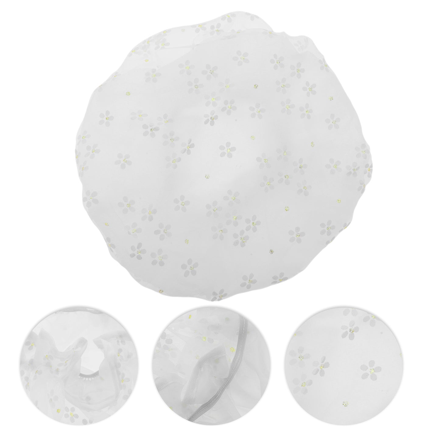 1 Pc Women's Durable Double Layer Bath Cap White